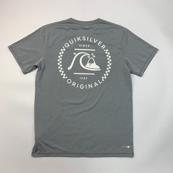 Quiksilver T Shirt Mens S Small Gray Short Sleeve Moisture Wicking Stretch Tee - Picture 2 of 11
